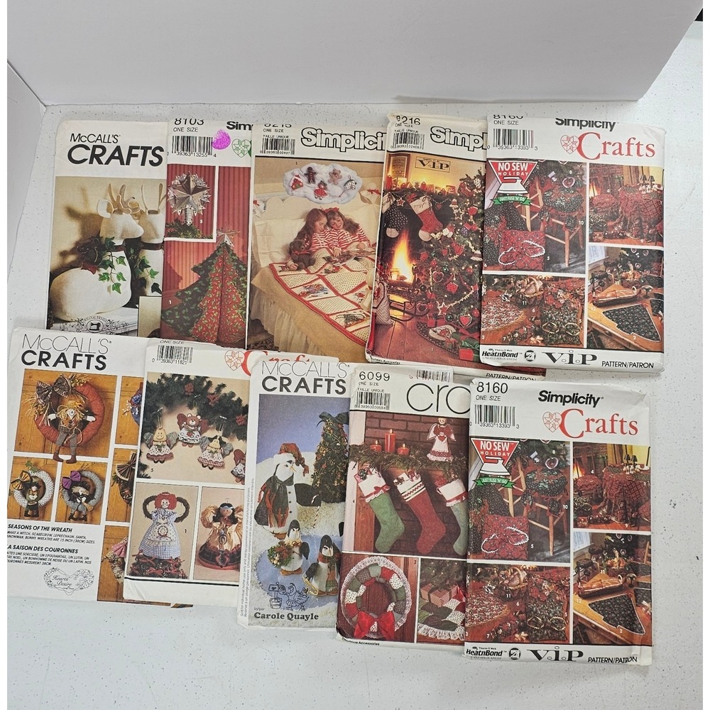 Vintage Christmas Craft Sewing Pattern Lot 10 McCalls Simplicity No Sew Holiday